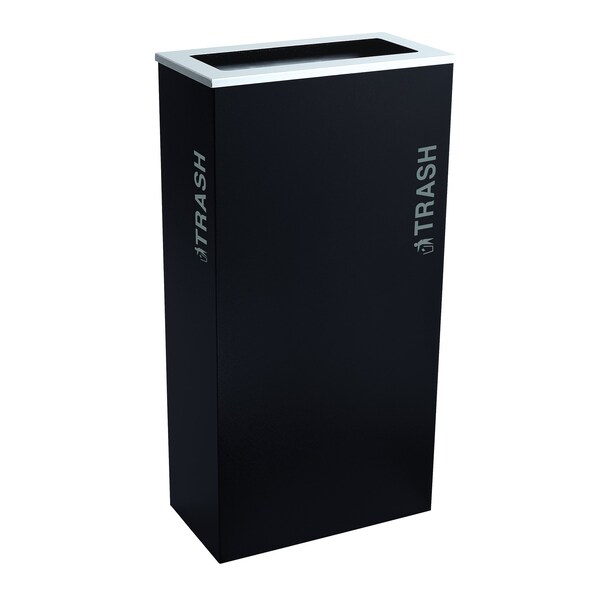 Ex-Cell Kaiser 17-Gal. KD Indoor Recycling Receptacle - Trash decal, Pebble Black Gloss RC-KD17-T BT-PBG - main